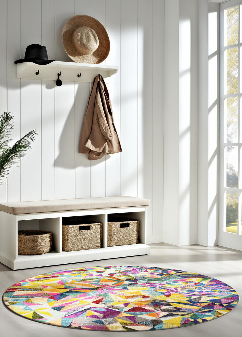 Marrakesh Elegance Collection Area Rug -  Toubkal Round Multi  lifestyle 42