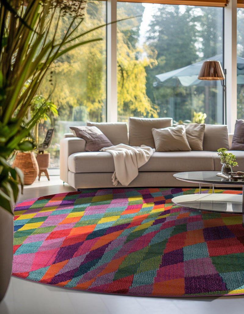 Marrakesh Elegance Collection Area Rug -  Tinghir Round Multi  lifestyle 28