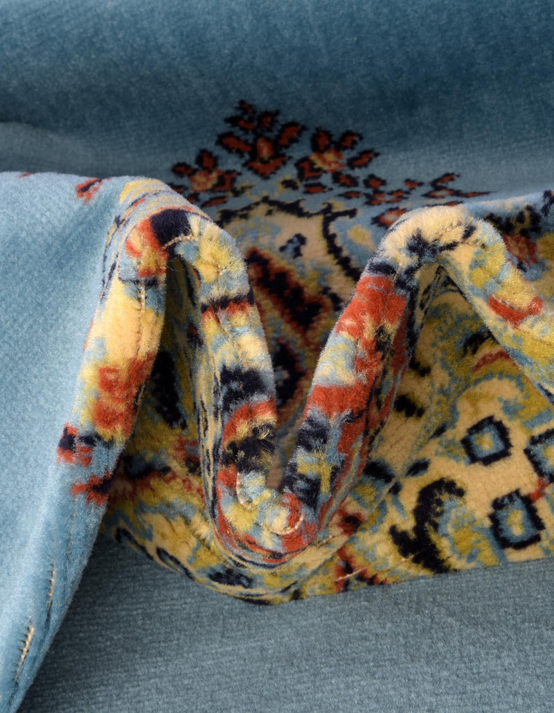 Tabriz Tapestry Collection Area Rug - Azerbaijan (Light Blue) Round Light Blue  lifestyle 41