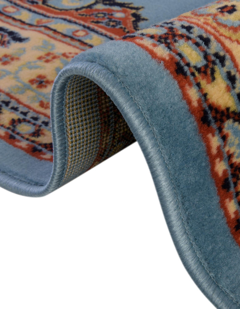 Tabriz Tapestry Collection Area Rug - Azerbaijan (Light Blue) Round Light Blue  lifestyle 47