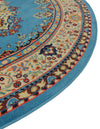 Tabriz Tapestry Collection Area Rug - Azerbaijan (Light Blue) Round Light Blue  lifestyle 38