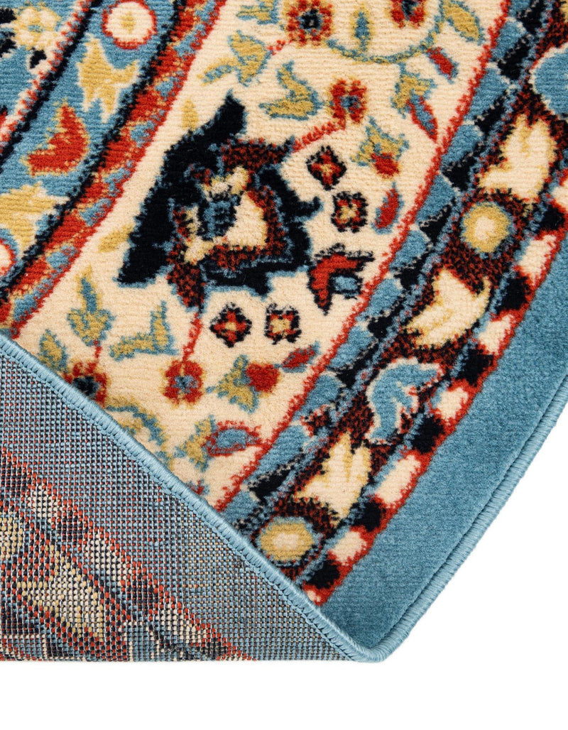 Tabriz Tapestry Collection Area Rug - Azerbaijan (Light Blue) Round Light Blue  lifestyle 39