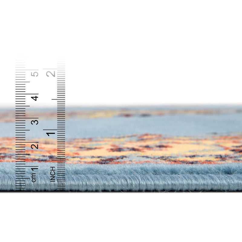 Tabriz Tapestry Collection Area Rug - Azerbaijan (Light Blue) Rectangle Light Blue  lifestyle 8