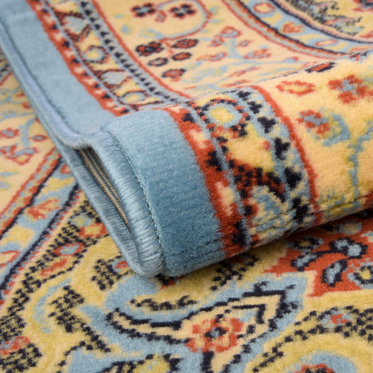 Tabriz Tapestry Collection Area Rug - Azerbaijan (Light Blue) Rectangle Light Blue  lifestyle 9