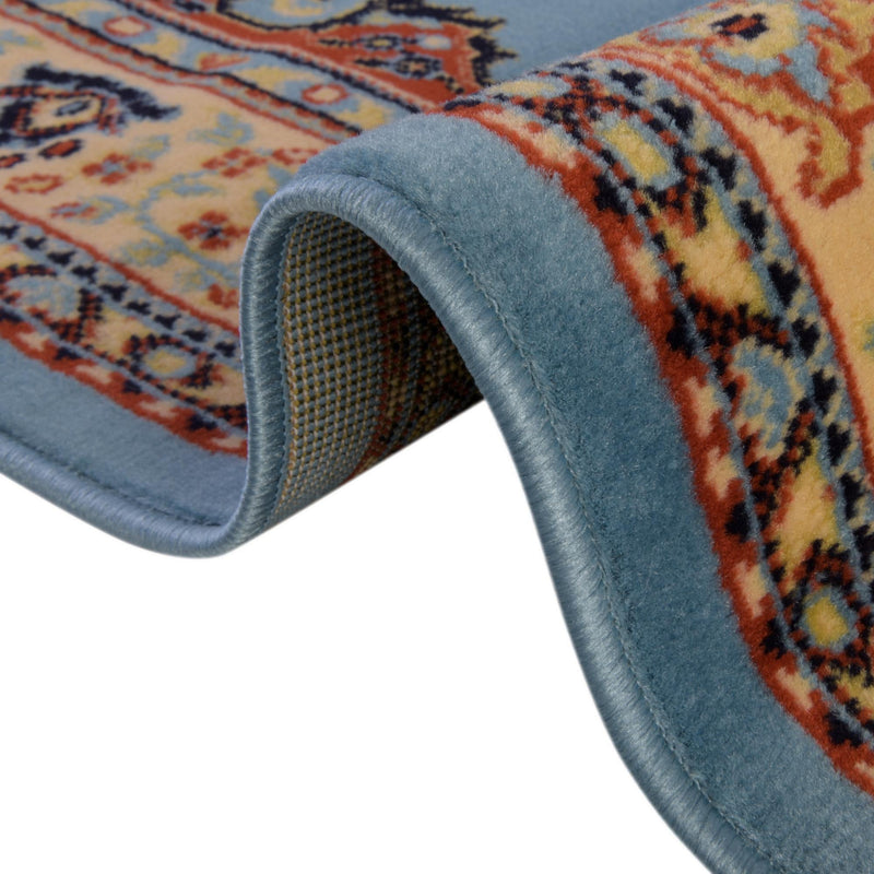 Tabriz Tapestry Collection Area Rug - Azerbaijan (Light Blue) Rectangle Light Blue  lifestyle 13