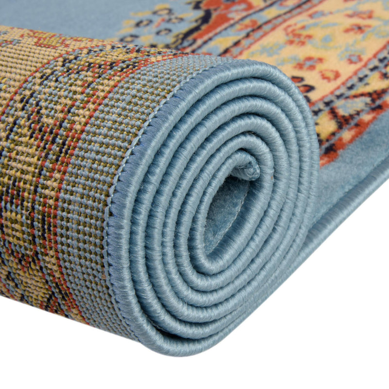 Tabriz Tapestry Collection Area Rug - Azerbaijan (Light Blue) Rectangle Light Blue  lifestyle 15