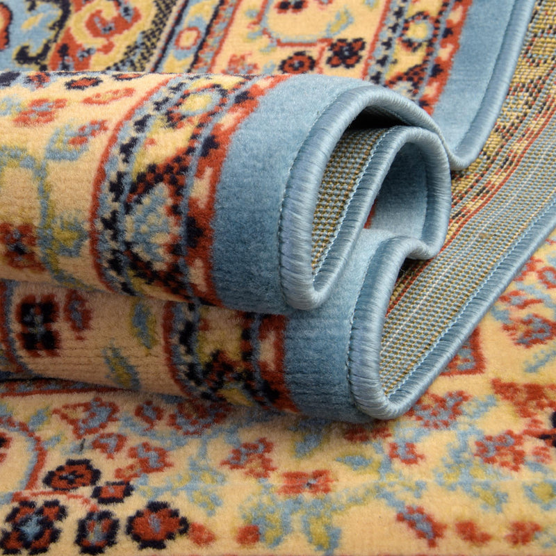 Tabriz Tapestry Collection Area Rug - Azerbaijan (Light Blue) Rectangle Light Blue  lifestyle 16