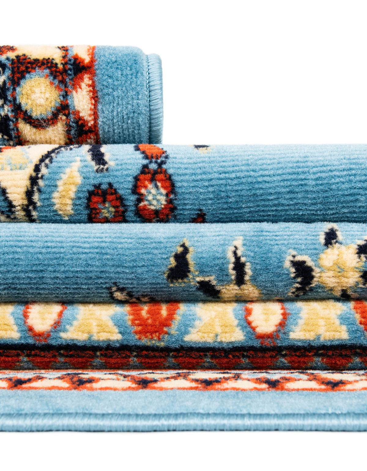 Tabriz Tapestry Collection Area Rug - Azerbaijan (Light Blue) Rectangle Light Blue  lifestyle 18