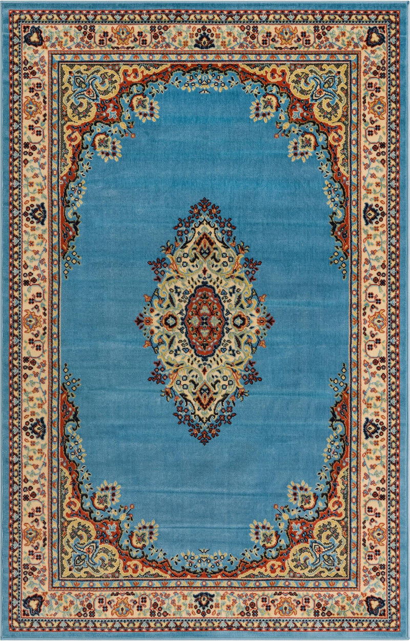 Tabriz Tapestry Collection Area Rug - Azerbaijan (Light Blue) Rectangle Light Blue Main