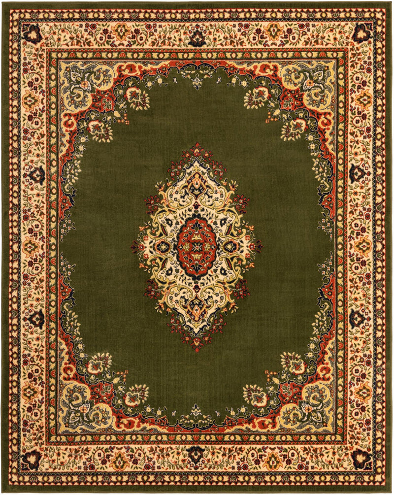 Tabriz Tapestry Collection Area Rug - Azerbaijan (Green) Rectangle Green Main