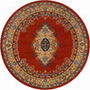 Tabriz Tapestry Collection Area Rug - Azerbaijan (Terracotta) Round Terracotta  lifestyle 17