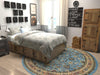 Isfahan Elegance Collection Area Rug - Naghsh-e Jahan (Light Blue) Round Light Blue  lifestyle 22