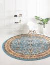 Isfahan Elegance Collection Area Rug - Naghsh-e Jahan (Light Blue) Round Light Blue  lifestyle 19