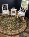 Isfahan Elegance Collection Area Rug - Naghsh-e Jahan (Green) Round Green  lifestyle 66