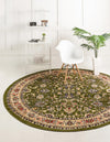 Isfahan Elegance Collection Area Rug - Naghsh-e Jahan (Green) Round Green  lifestyle 67