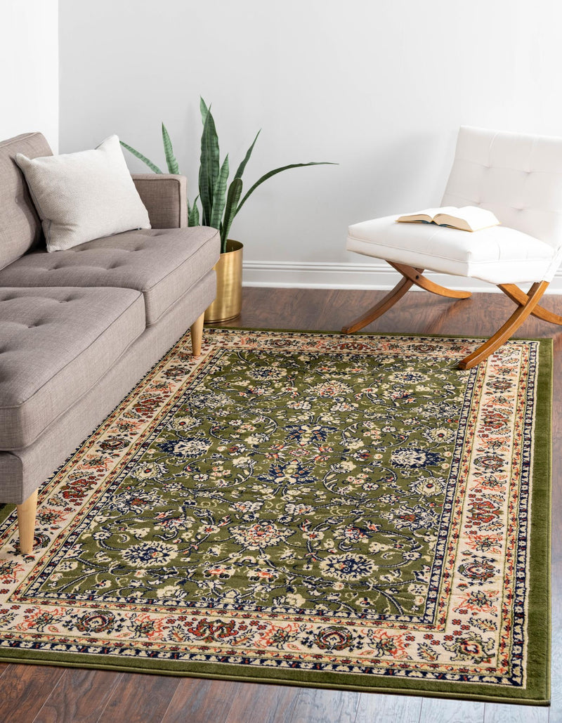 Isfahan Elegance Collection Area Rug - Naghsh-e Jahan (Green) Rectangle Green  lifestyle 2
