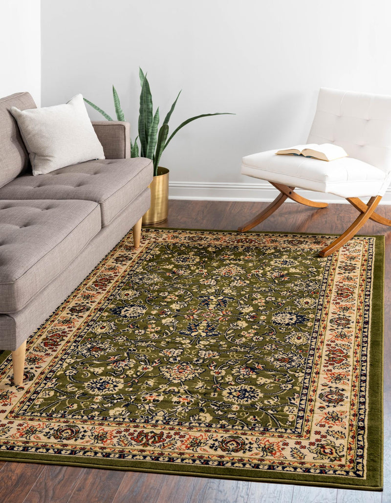 Isfahan Elegance Collection Area Rug - Naghsh-e Jahan (Green) Rectangle Green  lifestyle 7