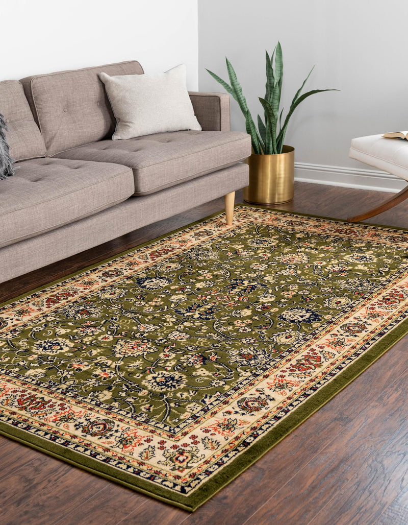 Isfahan Elegance Collection Area Rug - Naghsh-e Jahan (Green) Rectangle Green  lifestyle 8