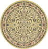 Isfahan Elegance Collection Area Rug - Naghsh-e Jahan (Yellow) Round Yellow  lifestyle 2