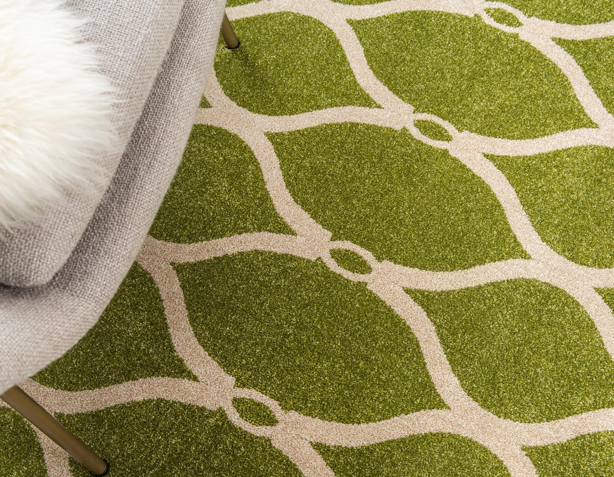 Lattice Gardens Collection Area Rug -  Vinehaven Rectangle Green  lifestyle 23