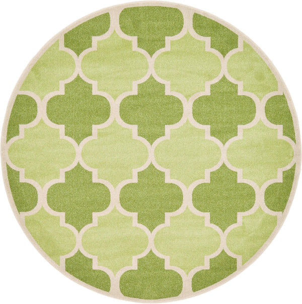 Lattice Gardens Collection Area Rug -  Gardenisle Round Green  lifestyle 13