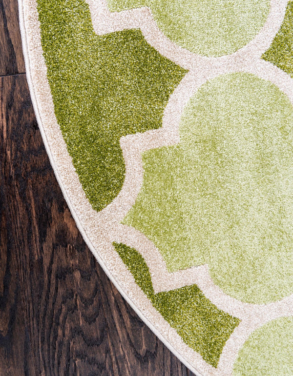 Lattice Gardens Collection Area Rug -  Gardenisle Round Green  lifestyle 23