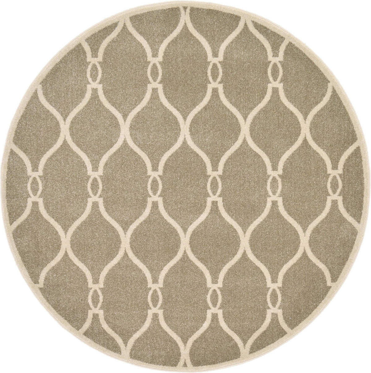 Lattice Gardens Collection Area Rug -  Vinehaven Round Beige  lifestyle 28