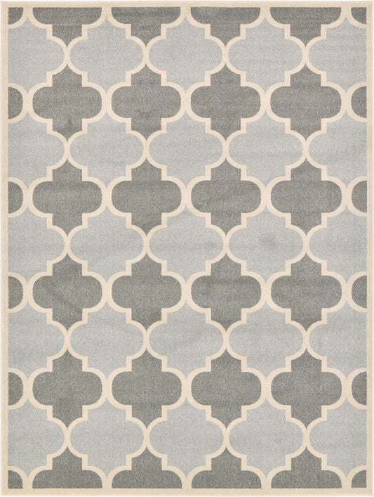 Lattice Gardens Collection Area Rug -  Arborhedge Rectangle Light Gray Main