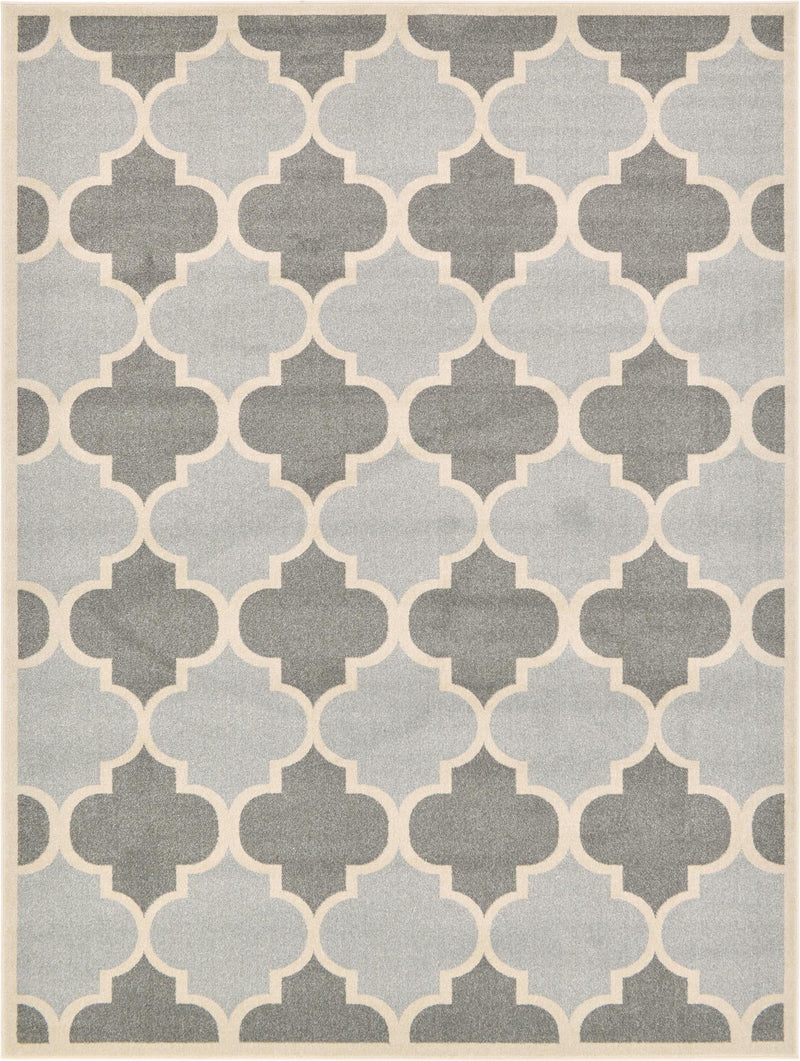 Lattice Gardens Collection Area Rug -  Arborhedge Rectangle Light Gray Main