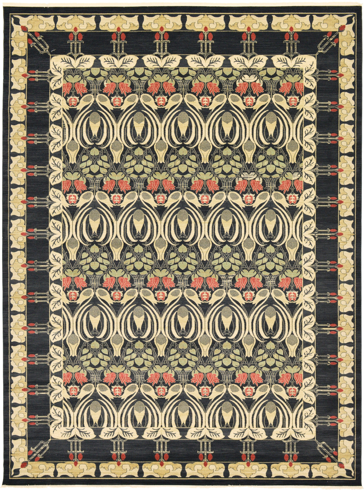 Chelsea Elegance Collection Area Rug -  Brompton (Black) Rectangle Black  lifestyle 2