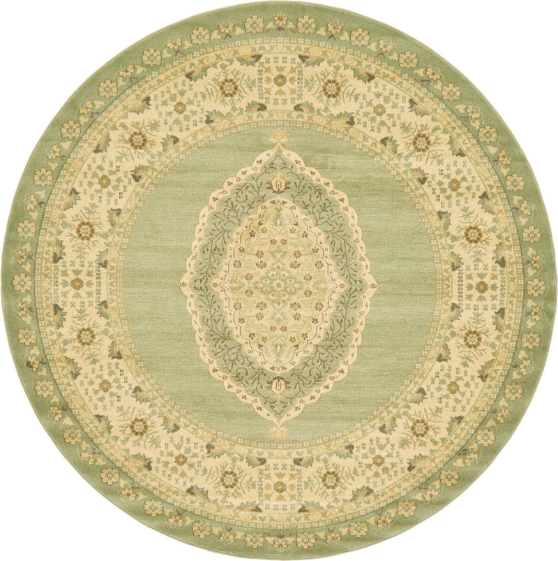 Chelsea Elegance Collection Area Rug -  Thames Round Light Green  lifestyle 7
