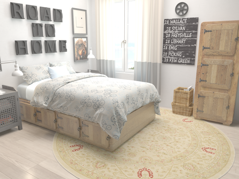 Chelsea Elegance Collection Area Rug -  Raynes Round Cream  lifestyle 5