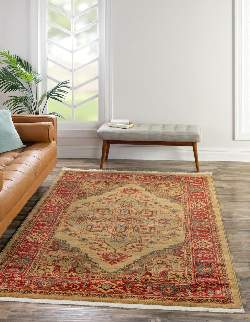 Persian Elegance Collection Area Rug -  Golestan Rectangle Tan  lifestyle 5