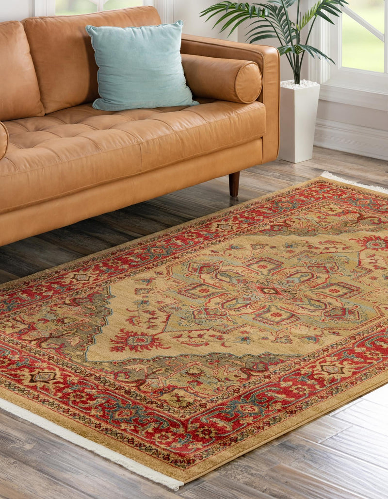 Persian Elegance Collection Area Rug -  Golestan Rectangle Tan  lifestyle 7