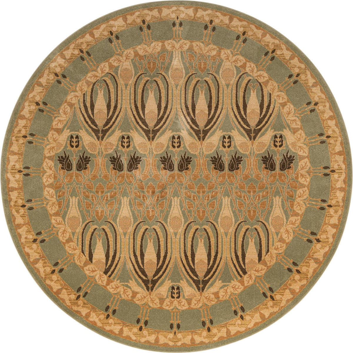Chelsea Elegance Collection Area Rug -  Brompton (Light Green) Round Light Green  lifestyle 8