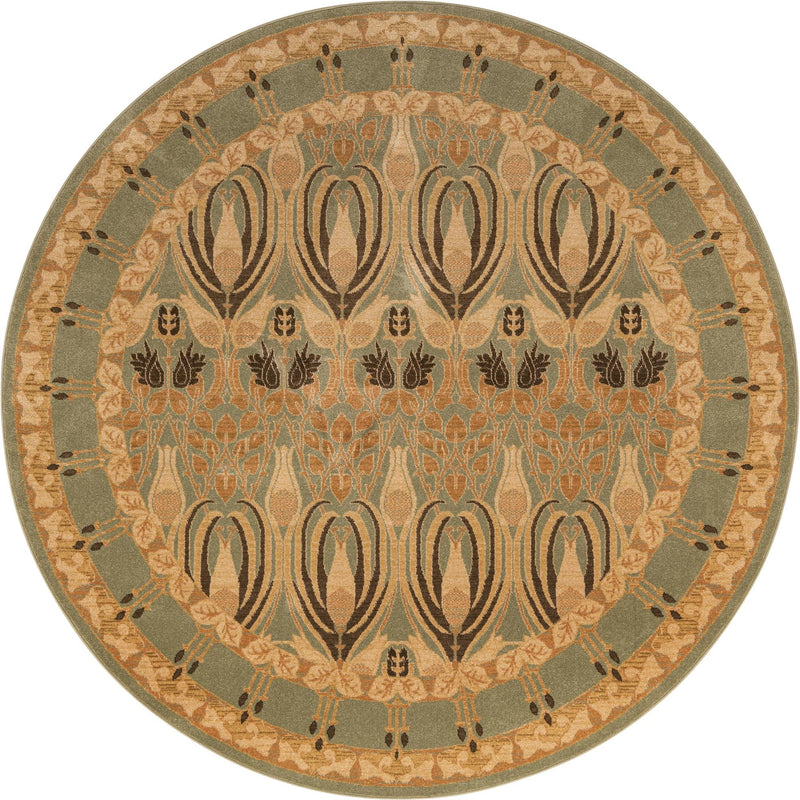 Chelsea Elegance Collection Area Rug -  Brompton (Light Green) Round Light Green  lifestyle 8