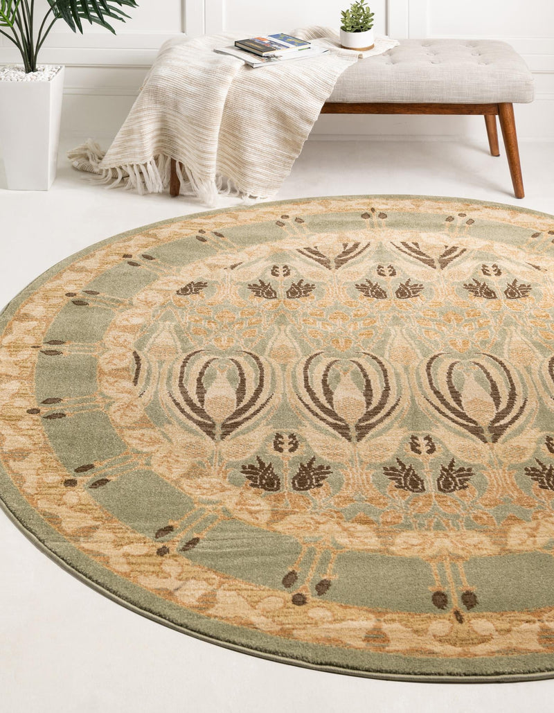 Chelsea Elegance Collection Area Rug -  Brompton (Light Green) Round Light Green  lifestyle 16