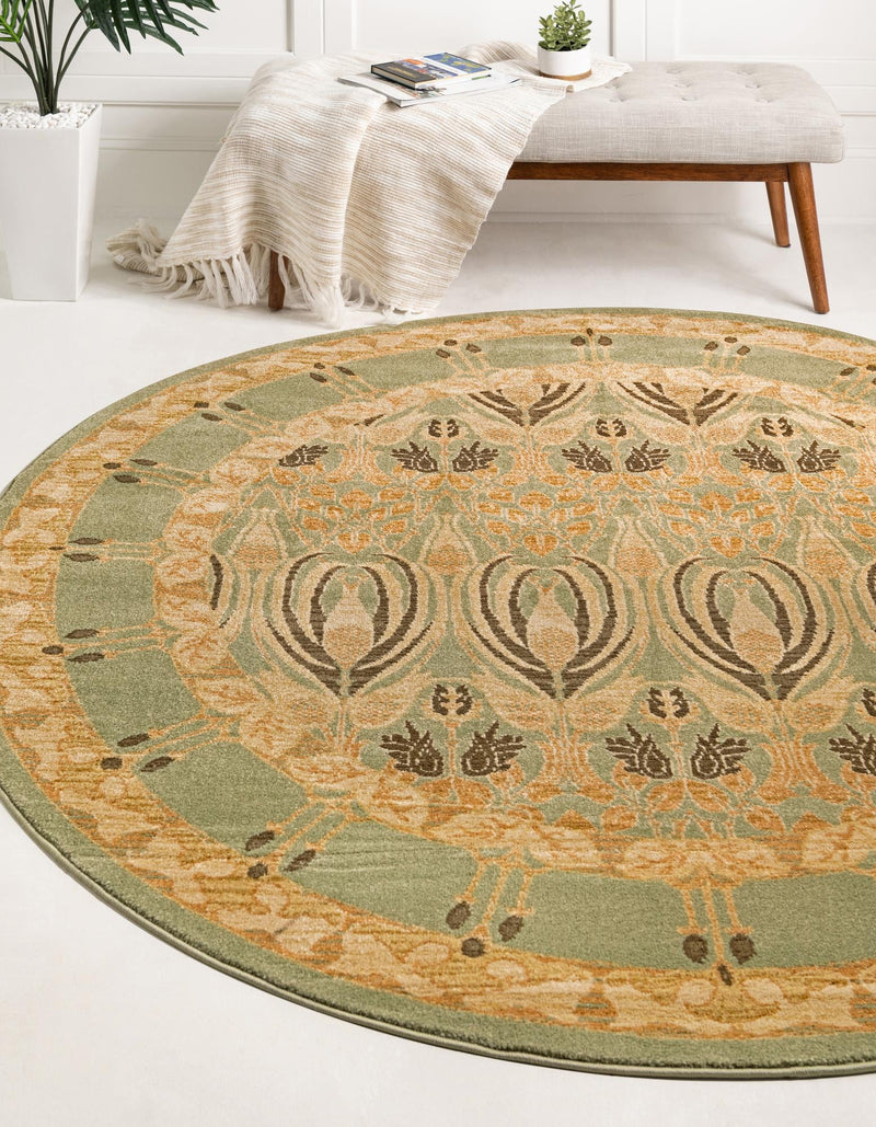 Chelsea Elegance Collection Area Rug -  Brompton (Light Green) Round Light Green  lifestyle 29