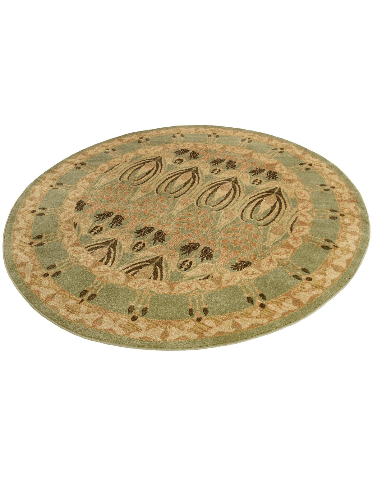 Chelsea Elegance Collection Area Rug -  Brompton (Light Green) Round Light Green  lifestyle 31