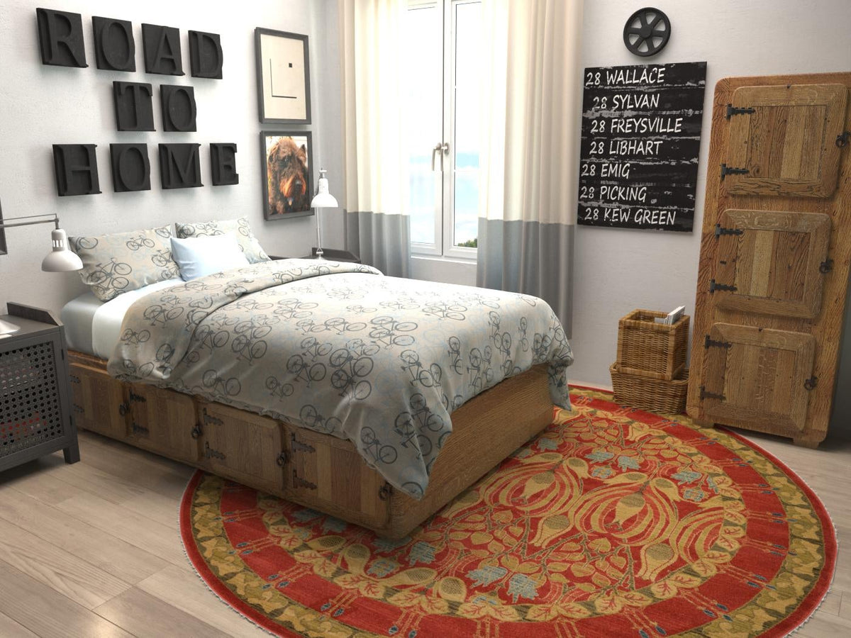 Chelsea Elegance Collection Area Rug -  Brompton (Red) Round Red  lifestyle 23