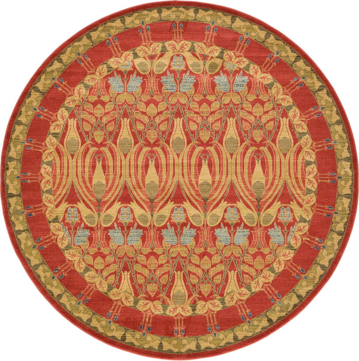 Chelsea Elegance Collection Area Rug -  Brompton (Red) Round Red  lifestyle 18