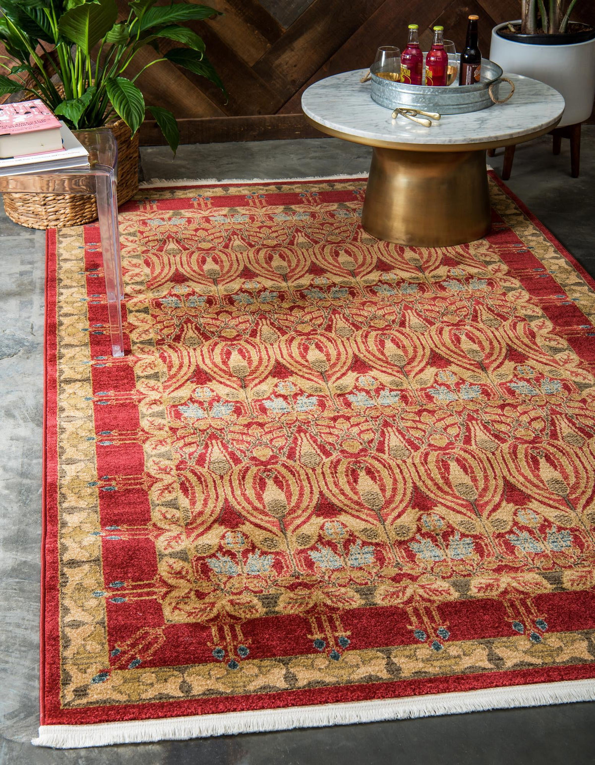 Chelsea Elegance Collection Area Rug -  Brompton (Red) Rectangle Red  lifestyle 2