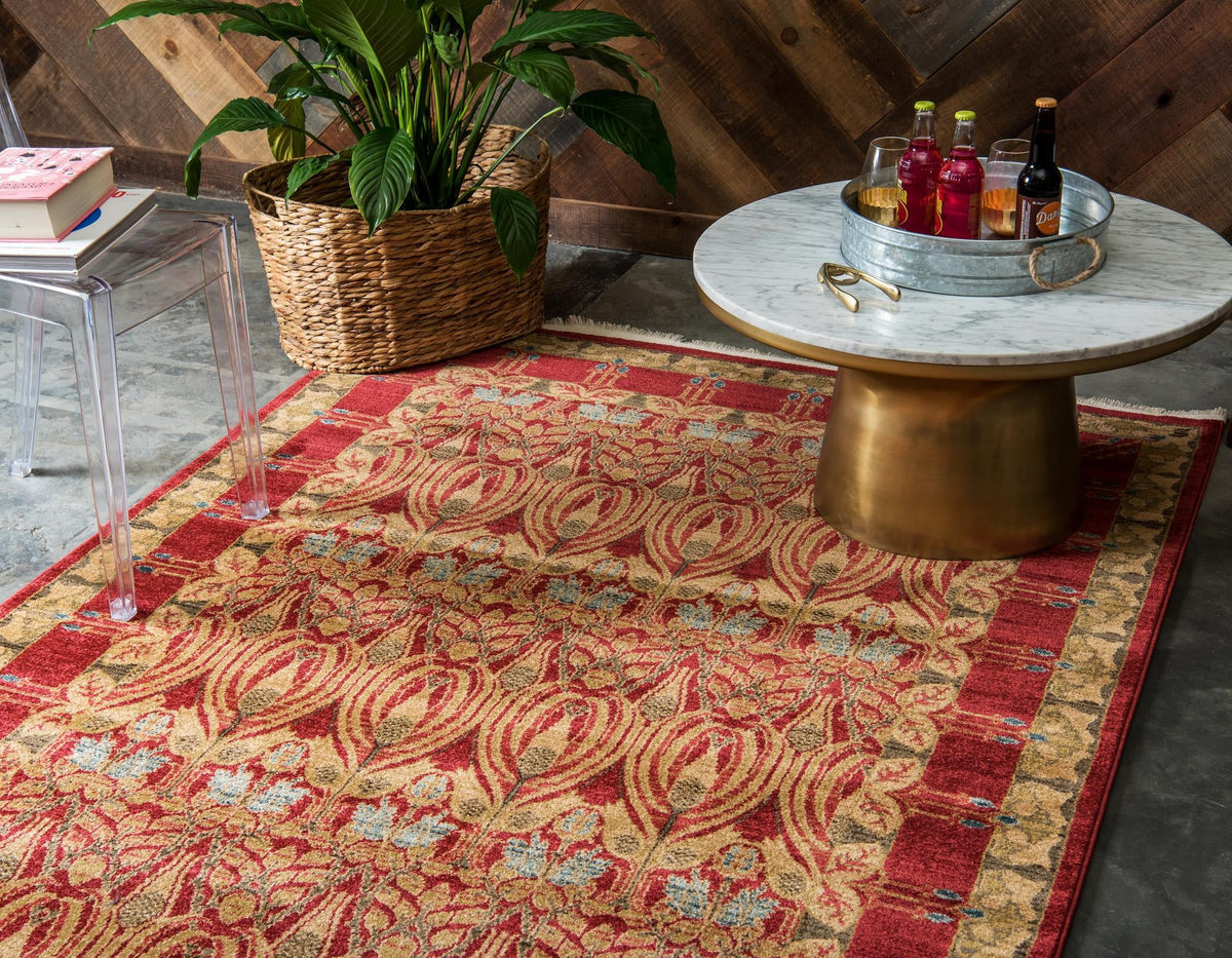 Chelsea Elegance Collection Area Rug -  Brompton (Red) Rectangle Red  lifestyle 4