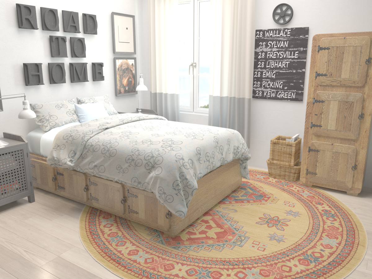 Persian Elegance Collection Area Rug -  Kerman Round Beige  lifestyle 4