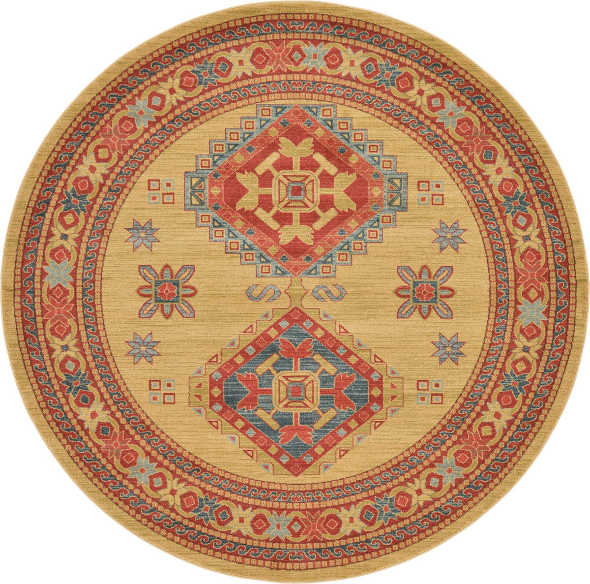 Persian Elegance Collection Area Rug -  Kerman Round Beige  lifestyle 2