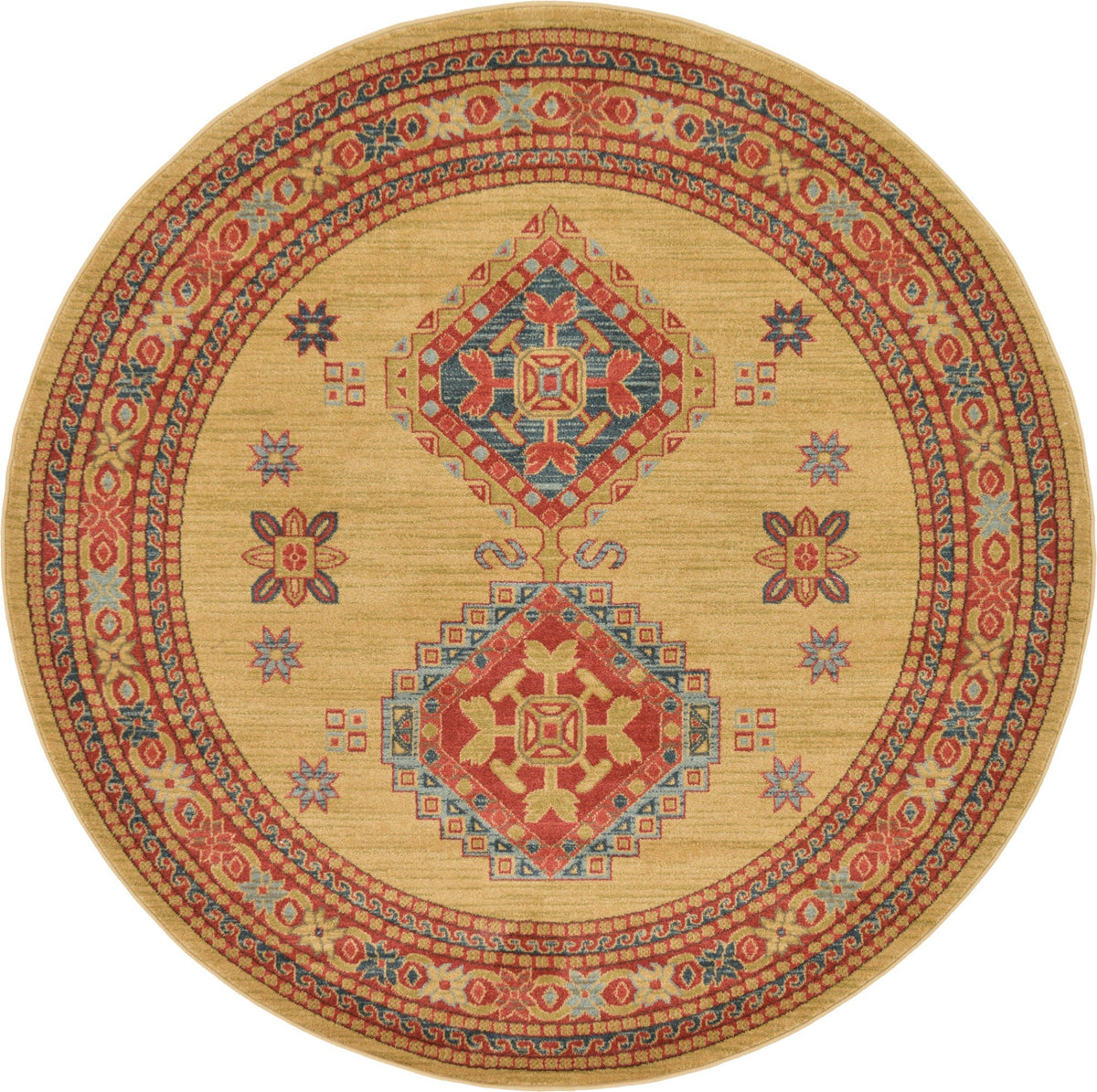 Persian Elegance Collection Area Rug -  Kerman Round Beige Main