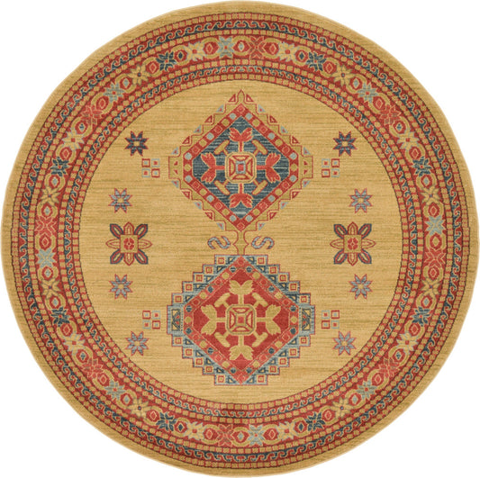 Persian Elegance Collection Area Rug -  Kerman Round Beige Main