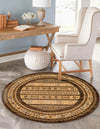 Zagros Oasis Collection Area Rug -  Khorramabad Round Brown  lifestyle 187