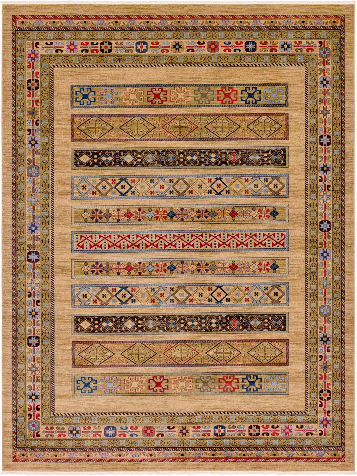 Zagros Oasis Collection Area Rug -  Khorramabad Rectangle Tan  lifestyle 5