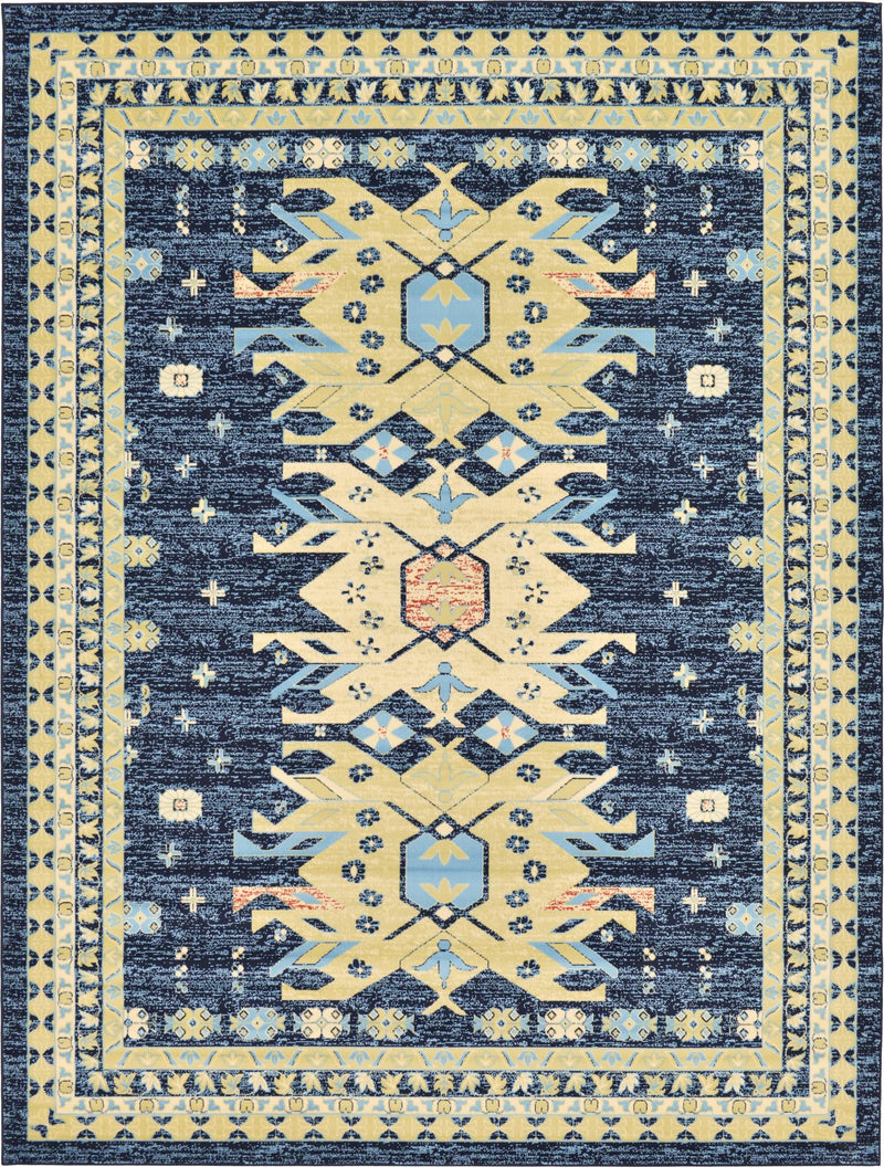 Tabriz Tapestries Collection Area Rug - Azerbaijan (Navy Blue) Rectangle Navy Blue  lifestyle 2